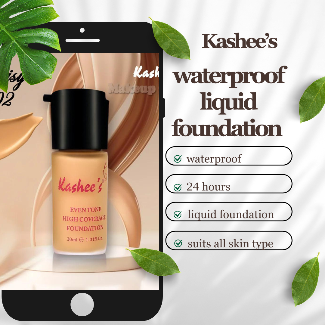 kashee's Liquid Foundation Eventone High Coverage 24  Hours Water Proof